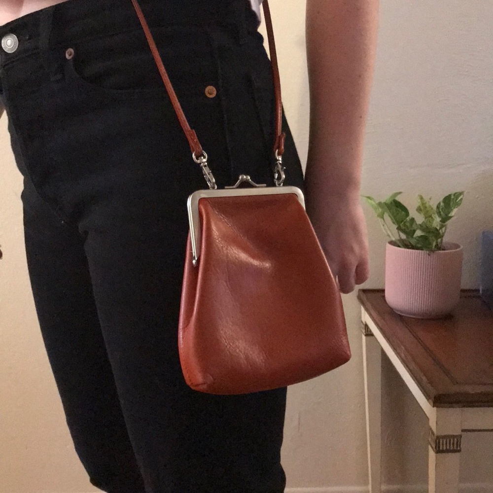 Hobo burnt orange small leather crossbody